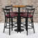 Naro 24'' Round Laminate Table Set with Round Base and 4 Ladder Back Metal Barstools