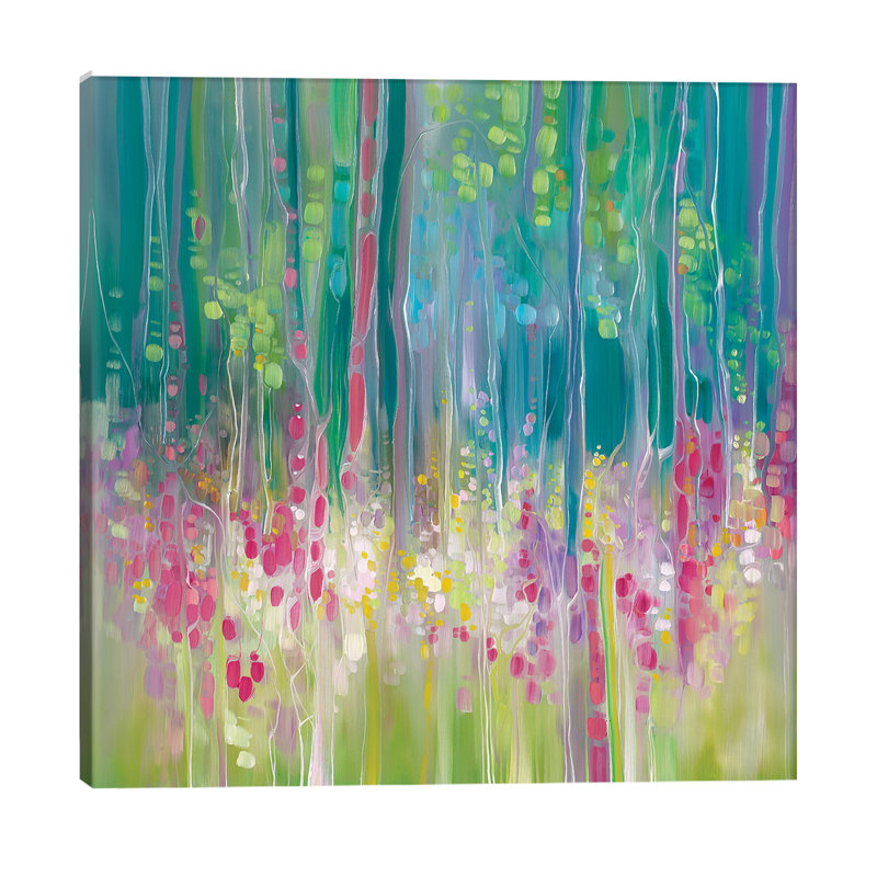 Abstract Summer by Gill Bustamante - Painting on Canvas, 45.72 cm H x 45.72 cm W x 1.91 cm D, No Frame