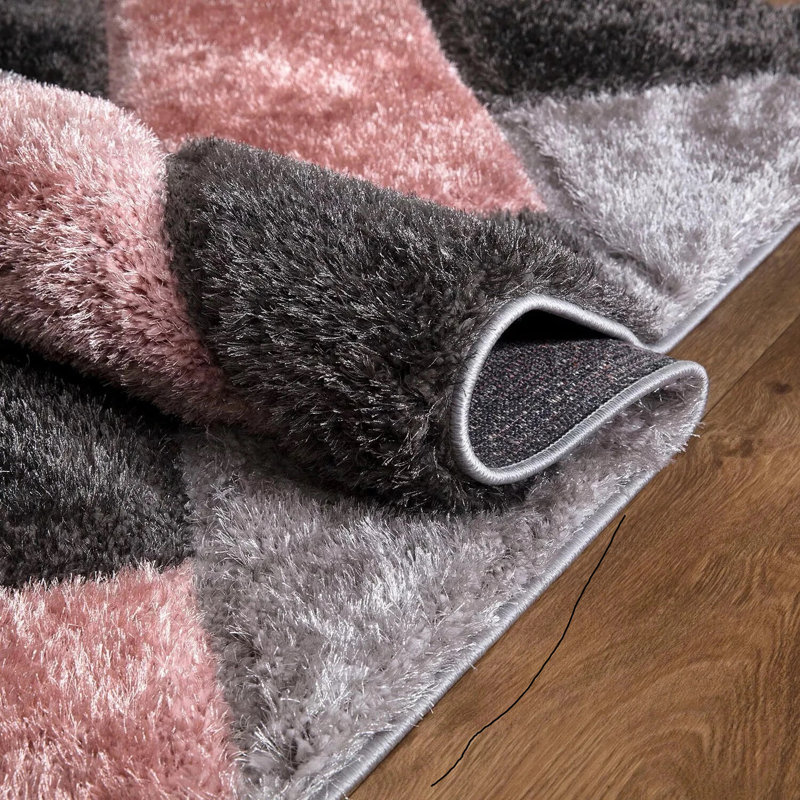 Geometric Shag Area Rug, Rectangle 120 x 170 cm