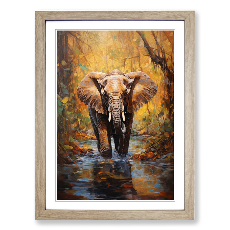Elephant Impressionism - Framed Print