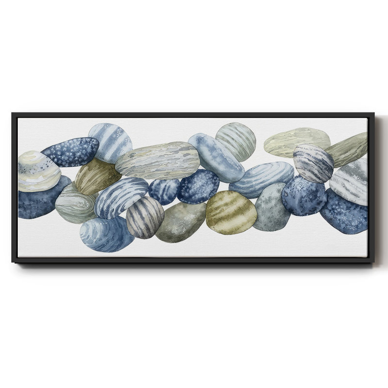 Found Pebbles III - Toile encadrée, H 8 po x l 20 po