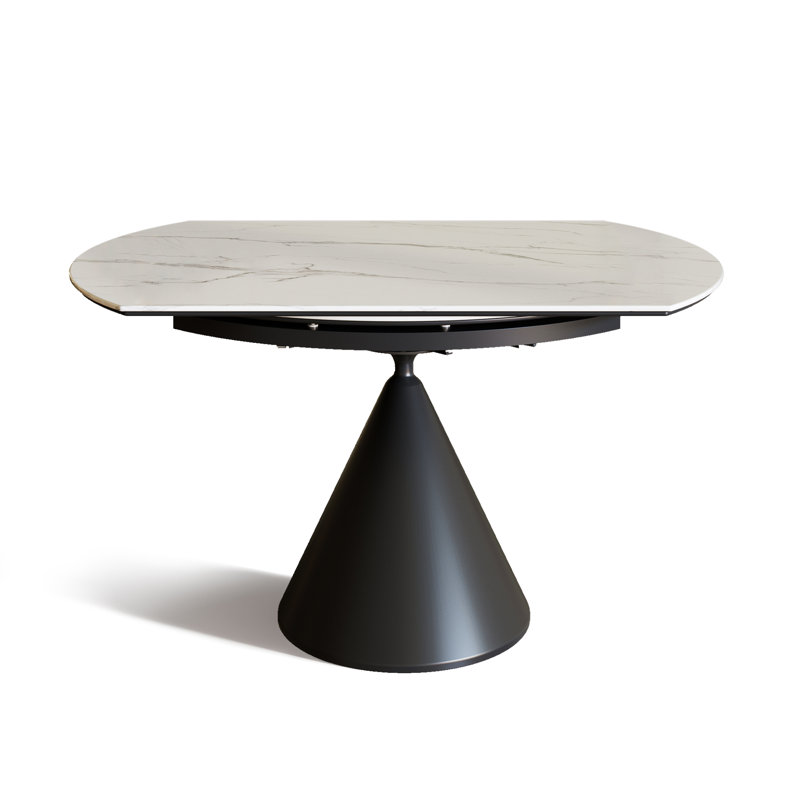 Extendable Dining Table With Sintered Stone Tabletop, White