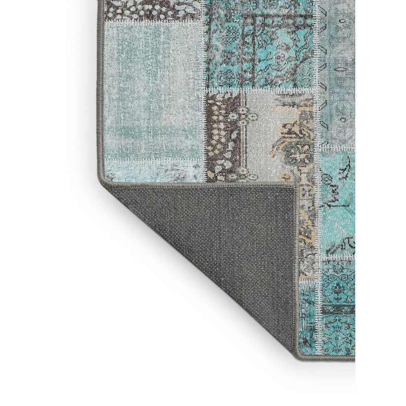 Tapis bleu/gris contemporain, Rectangle 6 pi x 9 pi