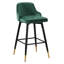 Tabouret de bar et de comptoir pivotant rembourré de 26 po / 29 po avec structure en métal solide et dossier en velours-12072497-28795499