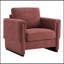 Fauteuil d'appoint rembourré avec accoudoirs en bois et coussin épais-130605535