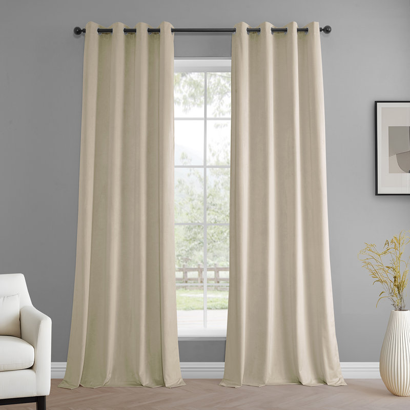 Simply Velvet Grommet Room Darkening Curtains for Bedroom & Living Room Curtains Pair (2 Panels), Green, 50" W x 108" L