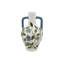 Vase floral en céramique avec poignées jumelles, bleu vert et urne émaillée blanche pour fleurs fraîches ou séchées