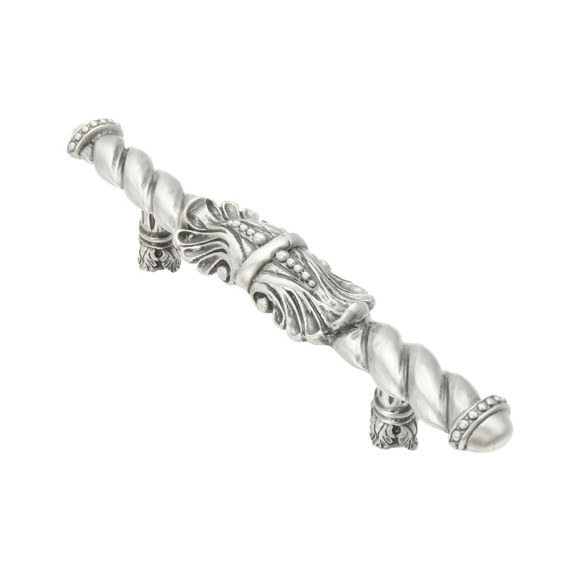 Poignée Acanthus de style roman, 4", Satin
