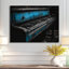 «Blue Black Vintage Piano Music - Art mural de musique-106126956-106126967