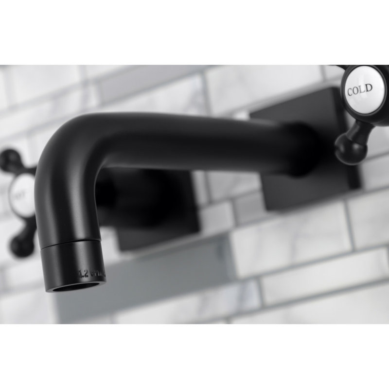 Robinet de salle de bain mural Metropolitan, Noir mat