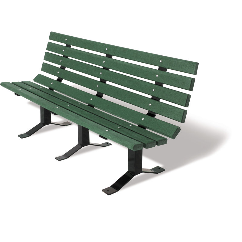 Banc de parc en plastique recyclé Witherspo, gris, 72 po (2 x 4 planches)