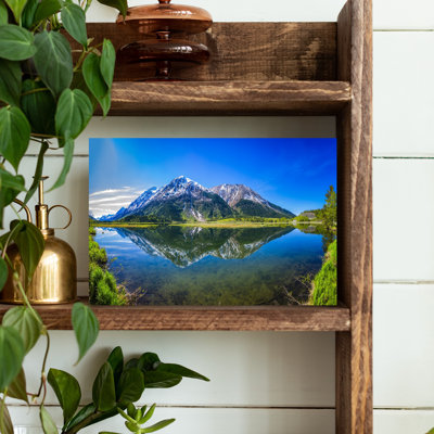 Reflection Of Mountains In Tern Lake, Tern Lake Wildlife Viewing Area, Near Moose Lake, Kenai Peninsula, Alaska, Usa Abstract Contemporary Landscap...