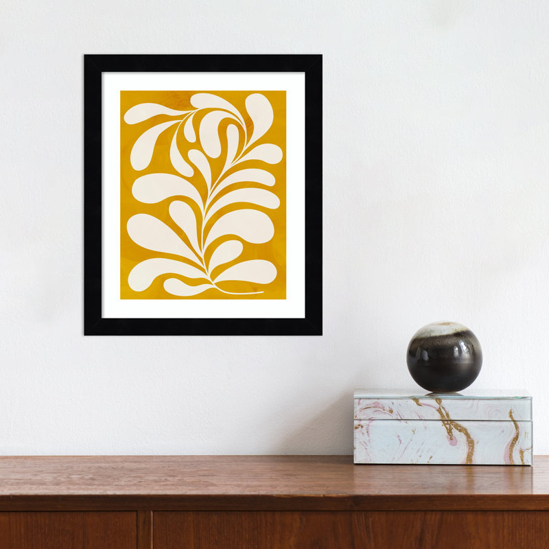 Lomi " Goldenrod I " by Grace Popp, Black, 13" H x 11" W x 1" D
