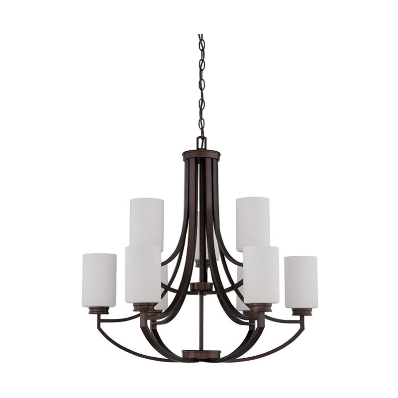 Lustre classique / traditionnel à 9 lumières Habibatou, Bronze