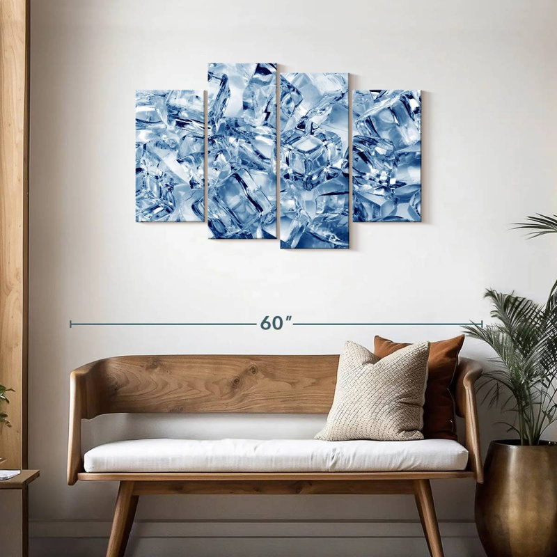 Cubes de glace Kerner abstrait, H 27 po x l 43 po