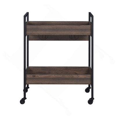 Rectangular Serving Cart with 2 Tier Shelf