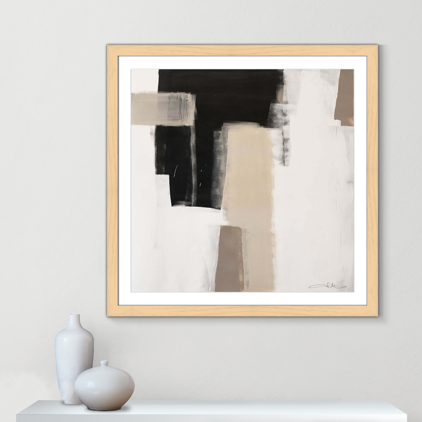 Earth Scapes I Print, 37.5" H x 37.5" W x 1.25" D, Natural Cube Framed
