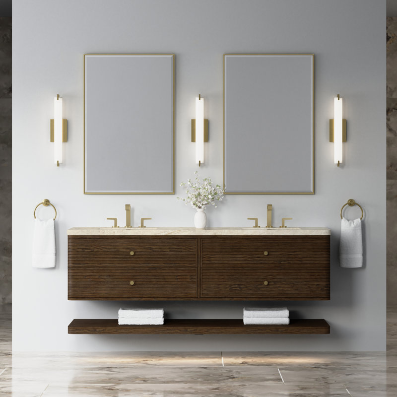 Allamari 72" W Double Vanity w/ FreePower Wireless Charger, Sable Oak, Tajnar Eclos