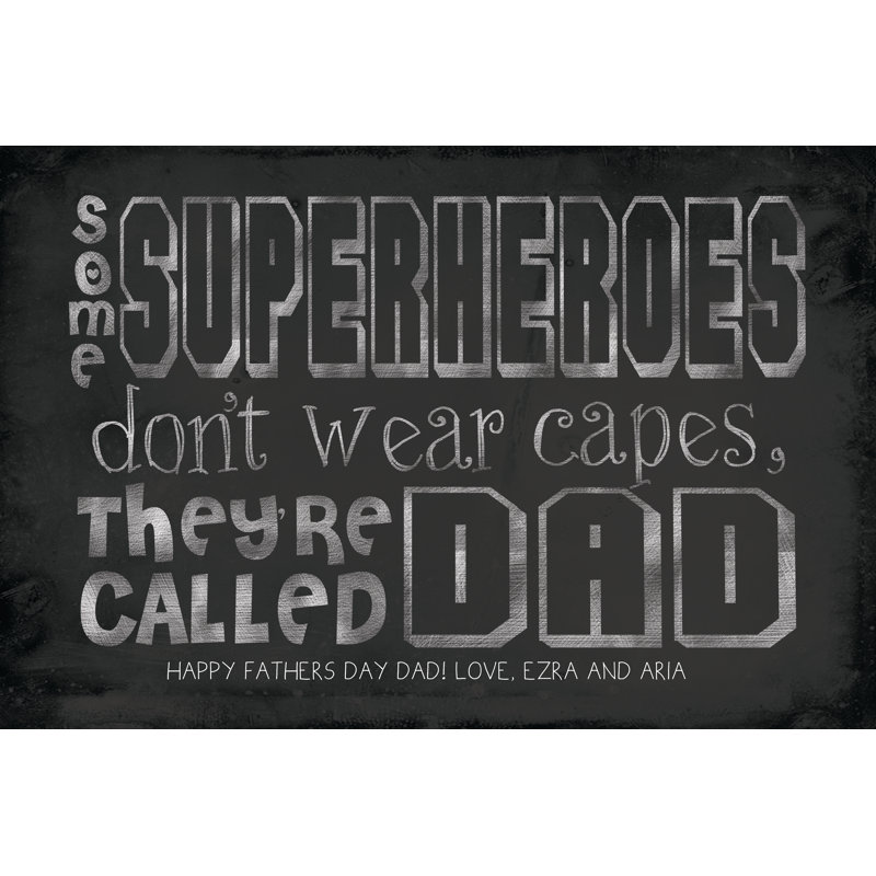 Fathers Day Superhero - Wrapped Canvas Print, 30cm H x 46cm W x 3.8cm D