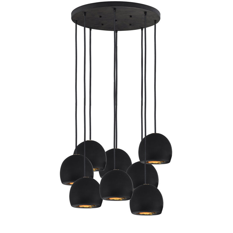 8 - Light Chandelier, 84" H x 24" W x 24" D, Black, Gray/Silver