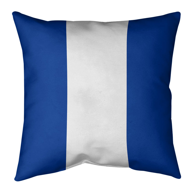Housse de coussin , 18 po x 18 po, Bleu / Blanc à domicile, Simili suède