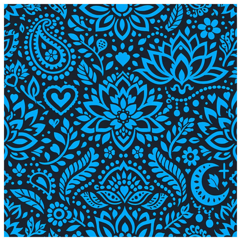 Rideaux de douche bleus à motif cachemire floral extra longs, L 70 po x H 72 po