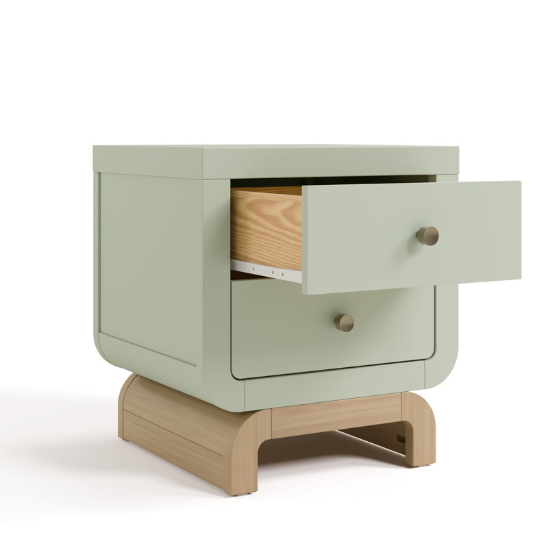 Santorini 2 Drawer Nightstand, Sage
