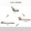 Chaise de lit convertible - pliante avec 2 coussins, réglable, beige, convertible au sol attrayant et peu encombrant, canapé en angle de repos, économie, pour de multiples situations