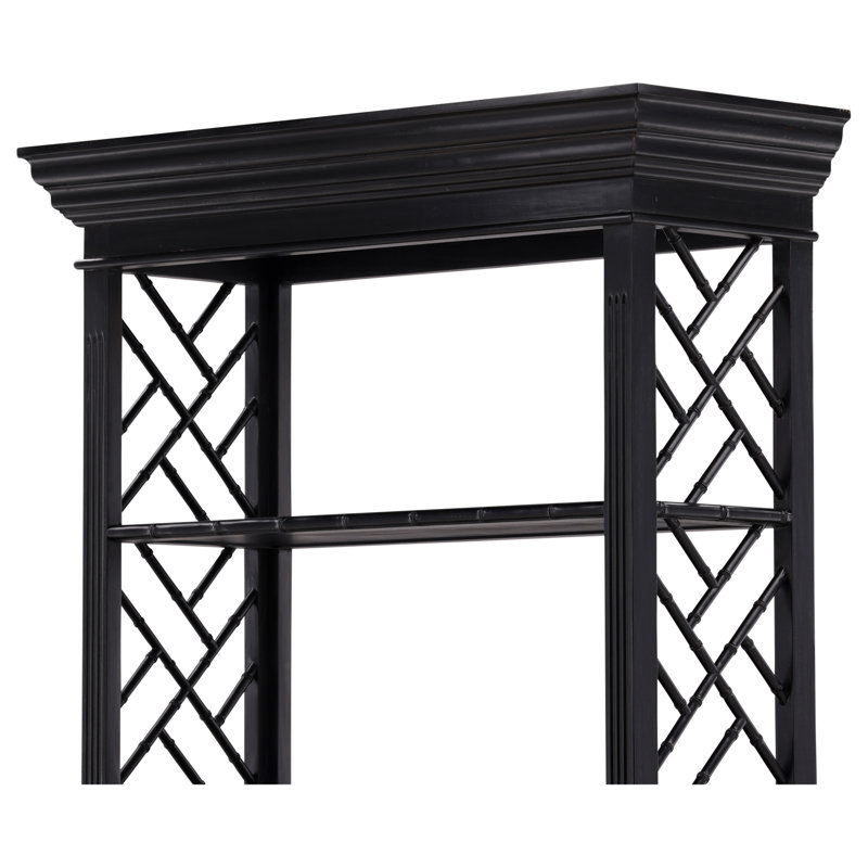 Furniture Classics Selma Black Mahogany Bamboo Bookcase