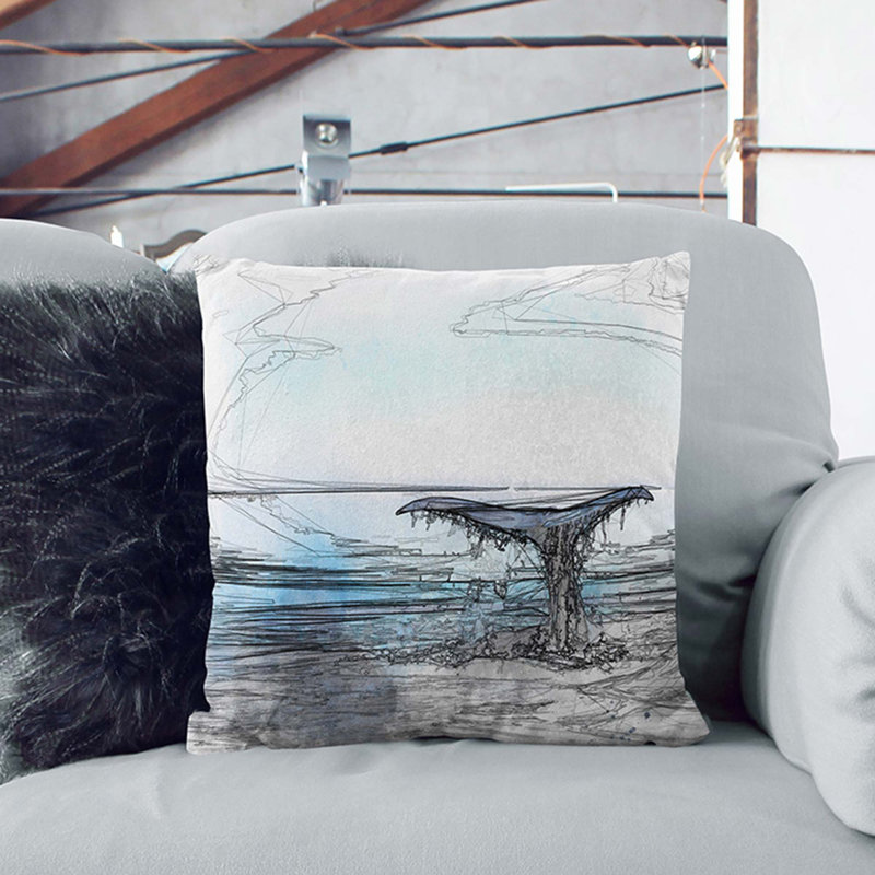 Abstract Square Throw Cushion, 55cm H x 55cm W x 20cm D, Stone