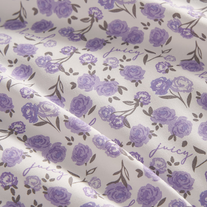 Juicy Couture Printed Microfiber Sheet Set, Ditsy Rose, Full / Double