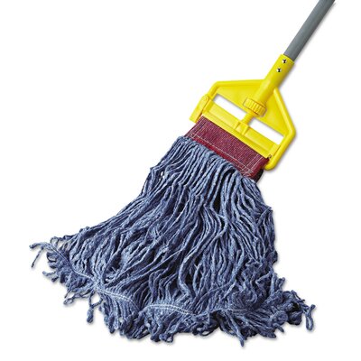 Large Super Stitch Blend Cotton/Synthetic Mop Heads in Blue -  RUBBERMAID COMMERCIAL, FGD25306BL00