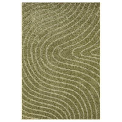 Modern Geometric Wave Area Rug