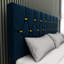 Grand lit bleu avec lit gigogne escamotable et deux tiroirs en tissu, revêtement en velours élégant, fabrication, convient au matériau de rangement de la chambre principale, matériau doux, chambres d'amis idéales