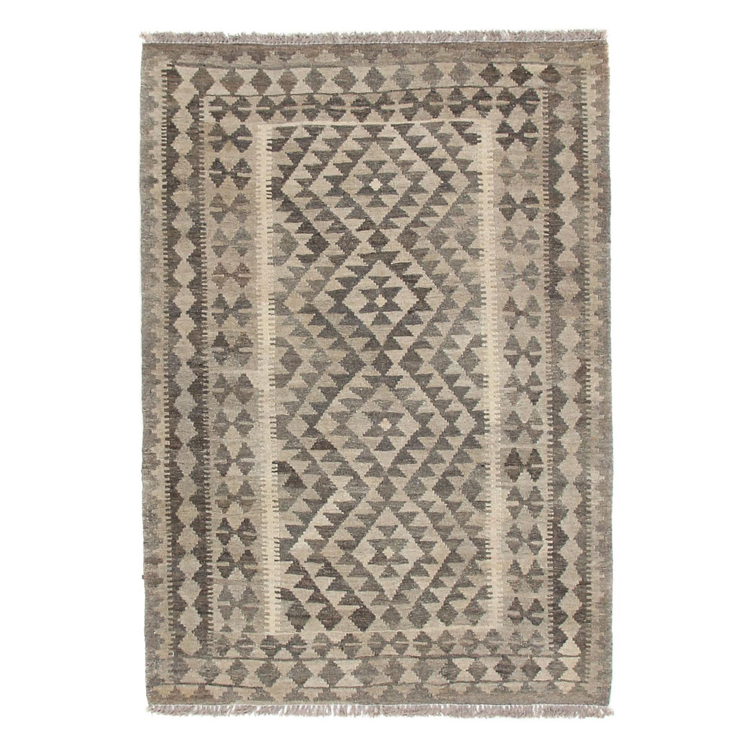 One-of-a-Kind Damiane Hand-Knotted 102 x 146cm Wool Area Rug in Grey