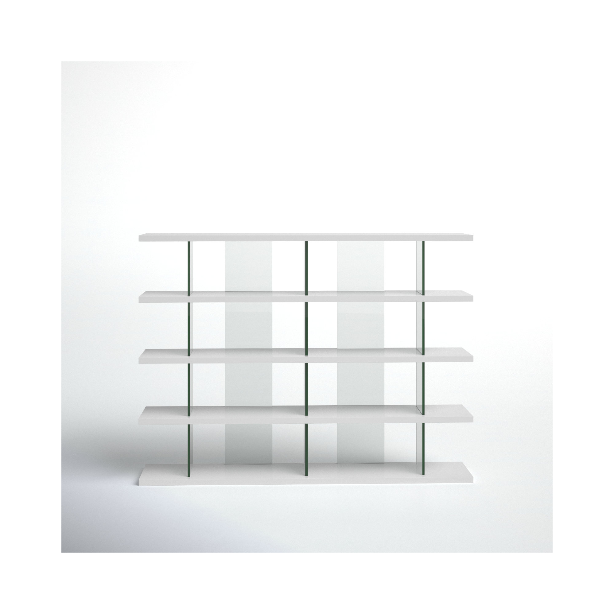 Kendrick Wide Bookcase, White Lacquer