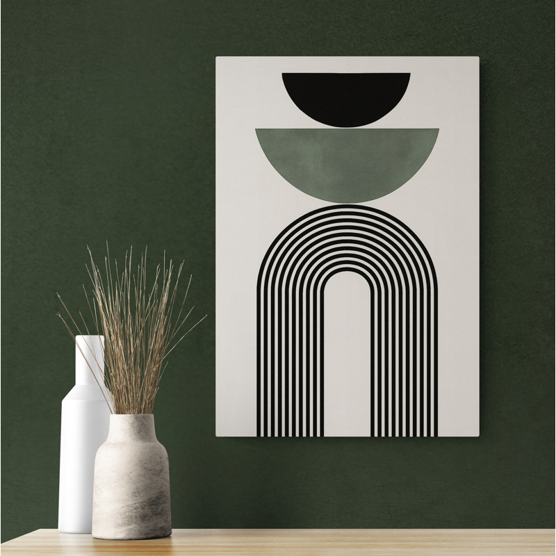 Boho Geometric Shapes Wall Art - Canvas Framed Print, 35cm H x 28cm W