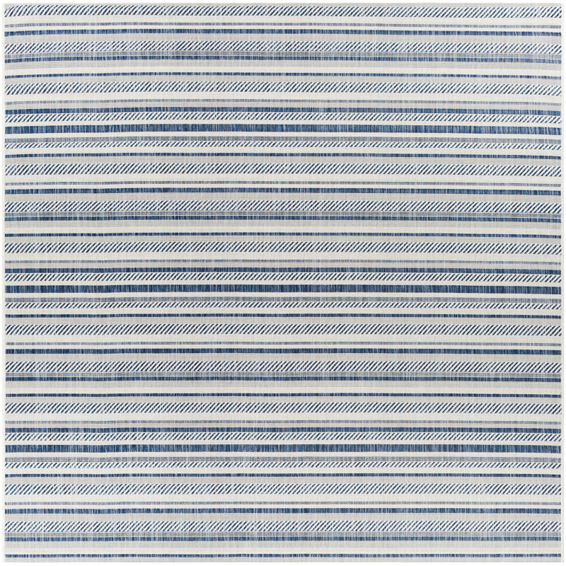 Tapis rayé intérieur / extérieur Bellino, Carré 7 pi 10 po