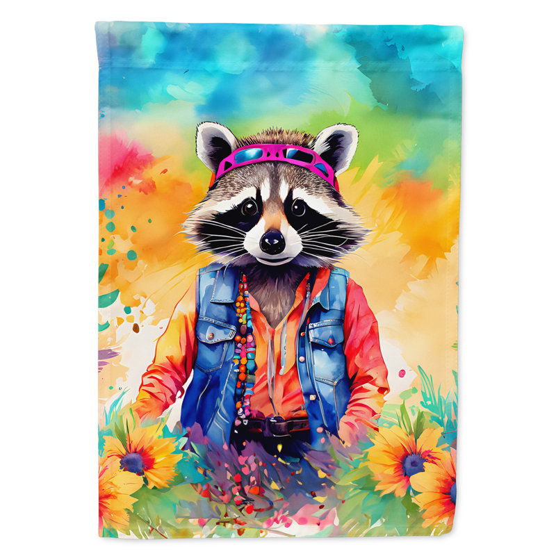 Drapeau de maison de raton laveur hippie