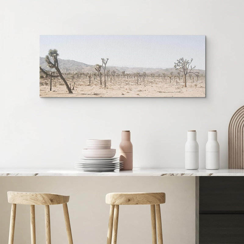 Cactus Desert Southwest Desert Large Cactus Western Joshua Tree On Canvas 2 Pieces Horizontal Print Wall Decor