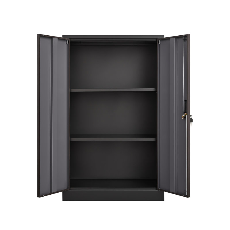 Metal Storage Cabinet with Locking Doors and Adjustable Shelf