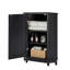 Armoire de rangement en coin noire avec plateau réglable