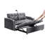 Canapé-lit coulissant multifonctionnel, 3 longueurs, canapé-lit moderne en velours, dossier réglable, avec port USB, cendrier et support pour téléphone pivotant (gris foncé)-1178650926