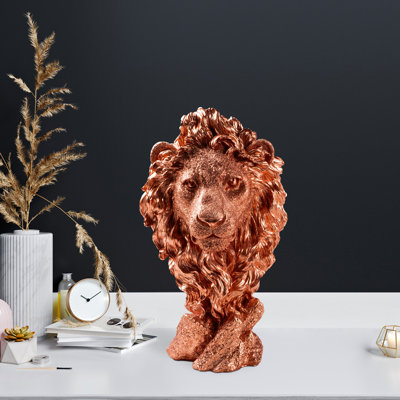 Hand-Painted Decorative Object, Copper Color, 7.1 x 13.4 x 6.7 inches | 100% Polyester Material, Unique Art Piece | Perfect for Home Décor, Adds Elegance & Charm to Any Space, Distinctive Color & Texture Variations