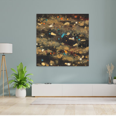Contemporary Summer Embers Square I With Abstract Beige Art