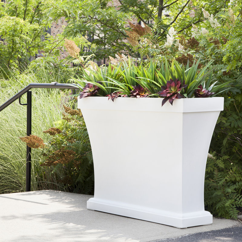 Bordeaux Resin Trough Planter, White