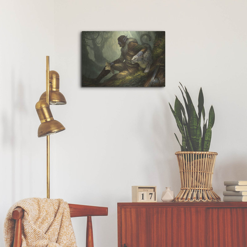  «Bjorn and Huntress» par Fesbra, art mural en métal, 24 po x 16 po, H 16 po x l 24 po