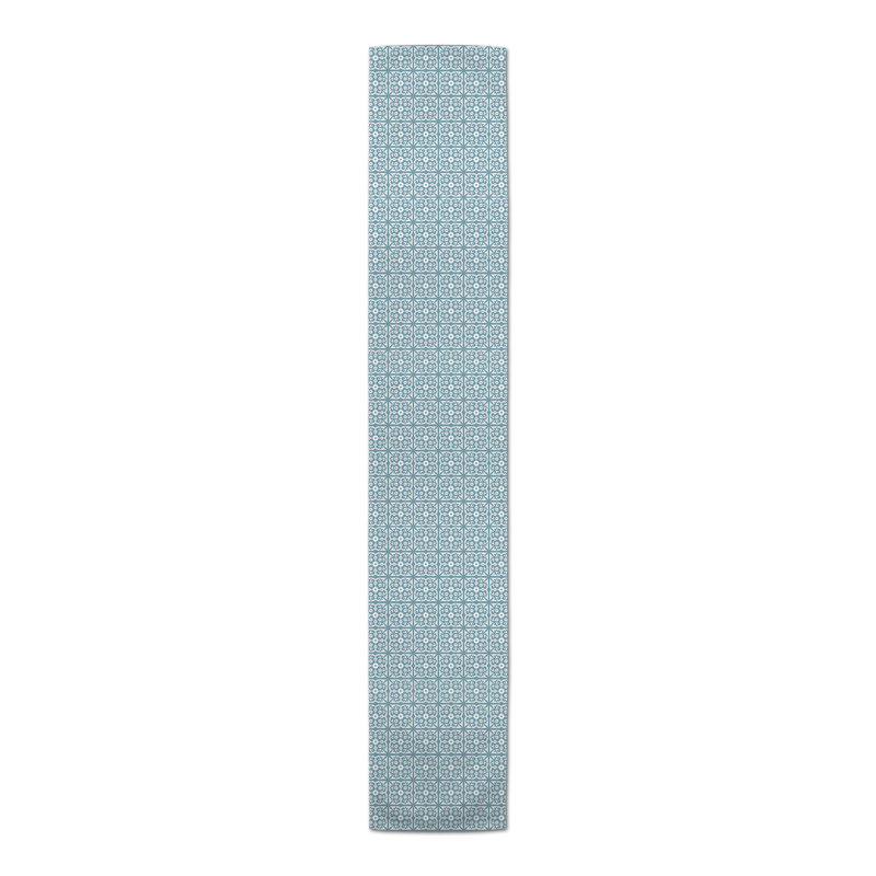 Calvon Rectangle Polyester Table Runner, 90" x 16", Blue