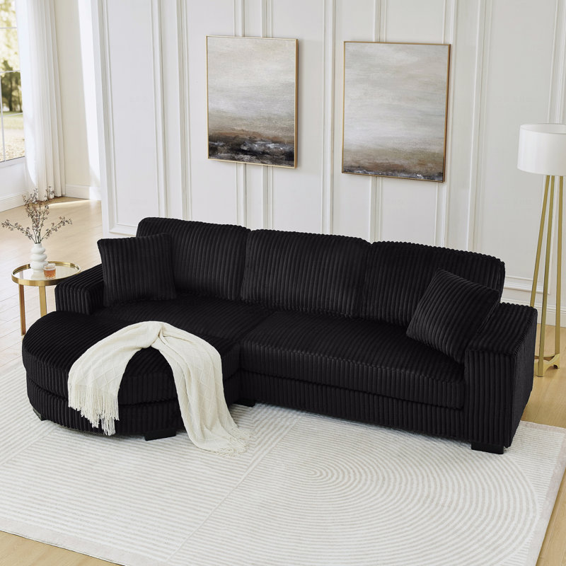Canapé-lit modulaire rembourré Corduroy