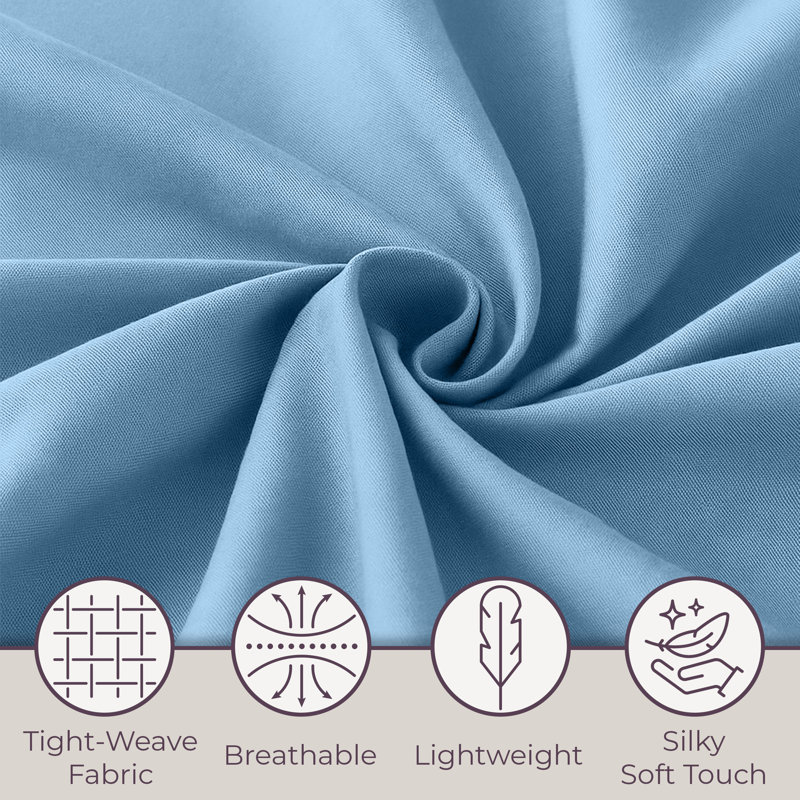 Series 1200 Brushed Microfiber Sheet Set - Wrinkle, Stain & Fade Resistant Bed Linens & Pillowcases, Blue